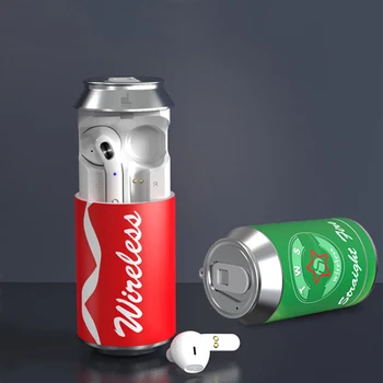 

New H35T Bluetooth Earphone Portable Creative Can-shaped Wireless Sport Headset TWS With Microphone Stereo Earbuds