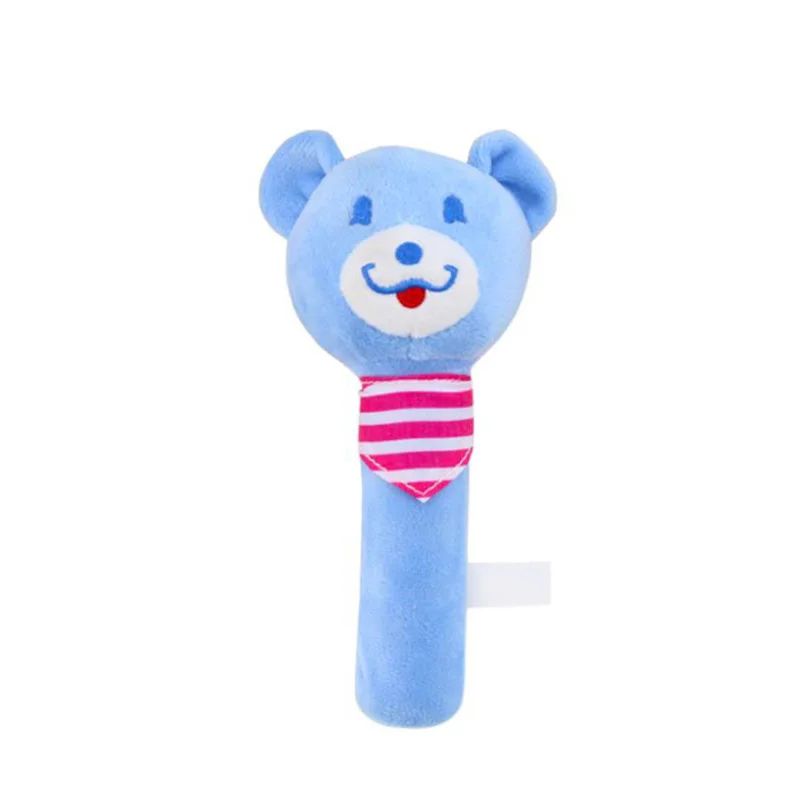 bear stick Новорожденный мультфильм ребенок мальчик девочка погремушки для младенца животное ручной Колокольчик малыш плюшевые игрушки Развитие подарки малыш игрушки 0-12 месяцев - Цвет: bear stick
