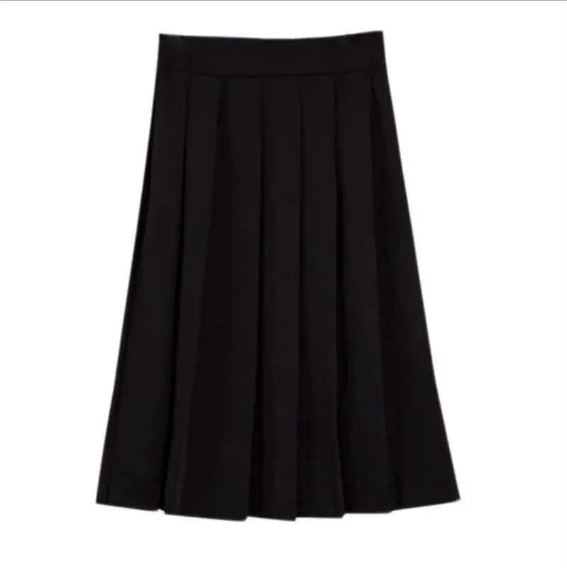 Black Long Skirt Новинка года; школьная форма для школьниц Jk; короткая юбка; плиссированная юбка; Одежда для девочек; Xs-5xl - Цвет: Black Long Skirt