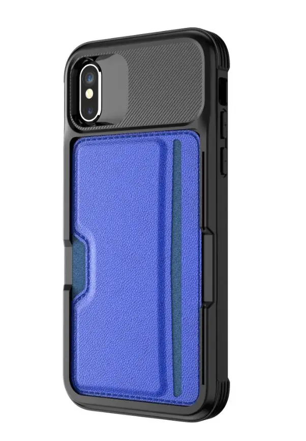 Blue Чехол для iPhone 11 Pro XR XS 6 7 8 X, чехол со слотом для карт с магнитной задней крышкой для iPhone 6 7 8 Plus XS MAX, мягкий ТПУ чехол - Цвет: Blue