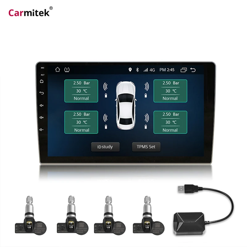 USB Android TPMS монитор давления в шинах Android gps навигация контроль давления в шинах Система сигнализации Беспроводная передача TPMS