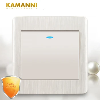 

KAMANNI wall switch silver 1/2/3/4 combination button LED light lighting on / off bedroom button switch brushed plastic panel