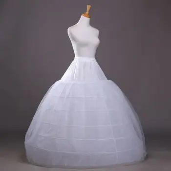 

Women Single Layer Petticoat 6 Hoops Floor Length Mesh Wedding Accessories