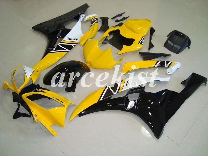 New ABS Injection Mold Motorcycle Fairings Kit Fairing set Fit For Yamaha YZF 600 R6 06 07 YZF-R6 2006 2007 Cool Red White - Цвет: Yellow black