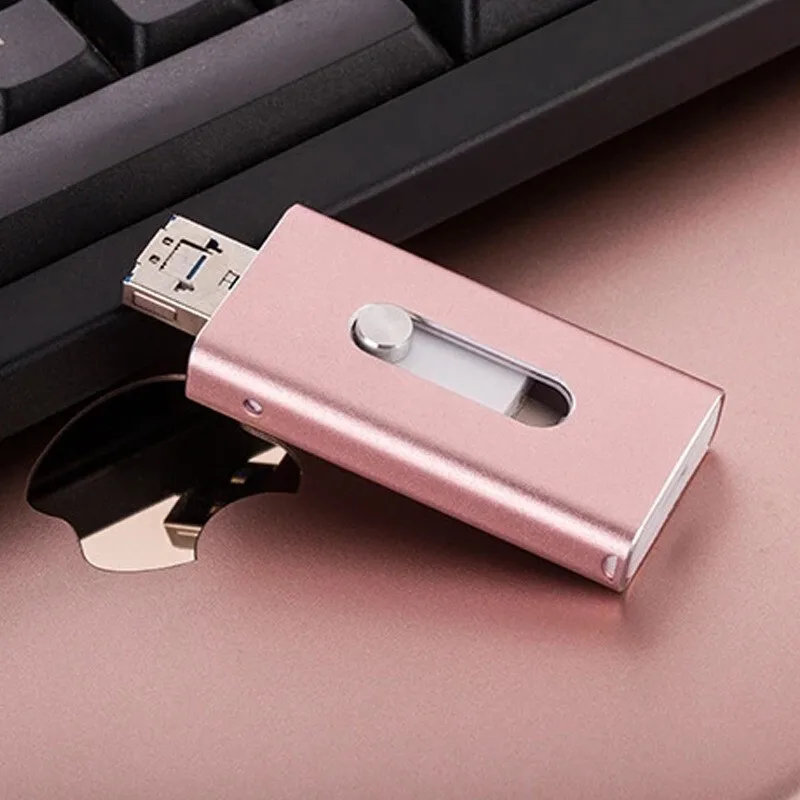 OTG USB флэш-накопитель USB2.0 для iPhone/iPad/IOS/Android/PC 64 ГБ 32 ГБ 16 ГБ 128 ГБ флеш-накопитель 3 в 1 высокоскоростной Флешка USB C micro usb ФЛЕШКА type c usb