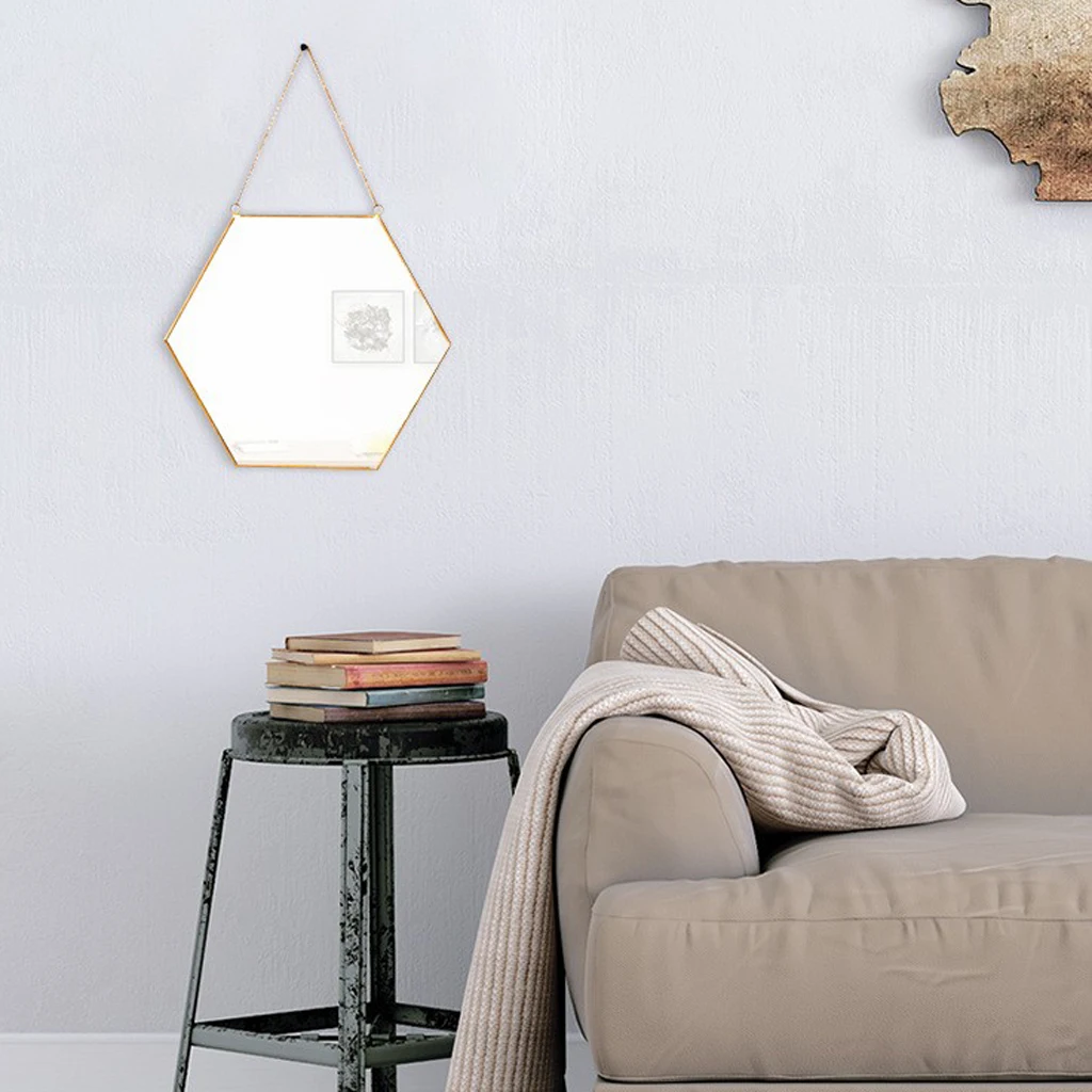 Wrough Iron Golden Frame Mirror Vanity Make Up Mirror Wall Mirror for Bathroom, Entryways, Washrooms, Living Rooms