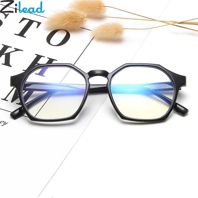 Zilead Anti Blue Light Polygon Eyeglasse Frame Women&Men Jelly Computer Goggle Optical Spectacle Glasses Eyewear Unisex