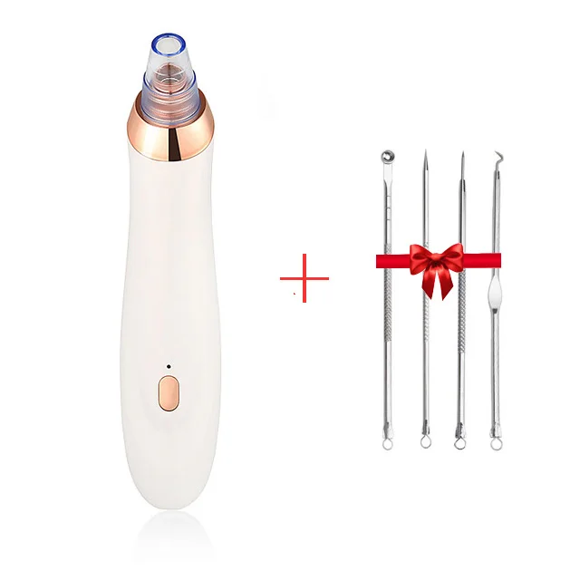 white gift Вакуумный очис Для удаления черных точек уход за кожей устраняющий недостатки инструмент черные точки на носу идиома Pimpl съемные фото уход за кожей лица поры, акне, прыщей вакуумный лица поглощает акне пор точка Нуар - Цвет: white gift