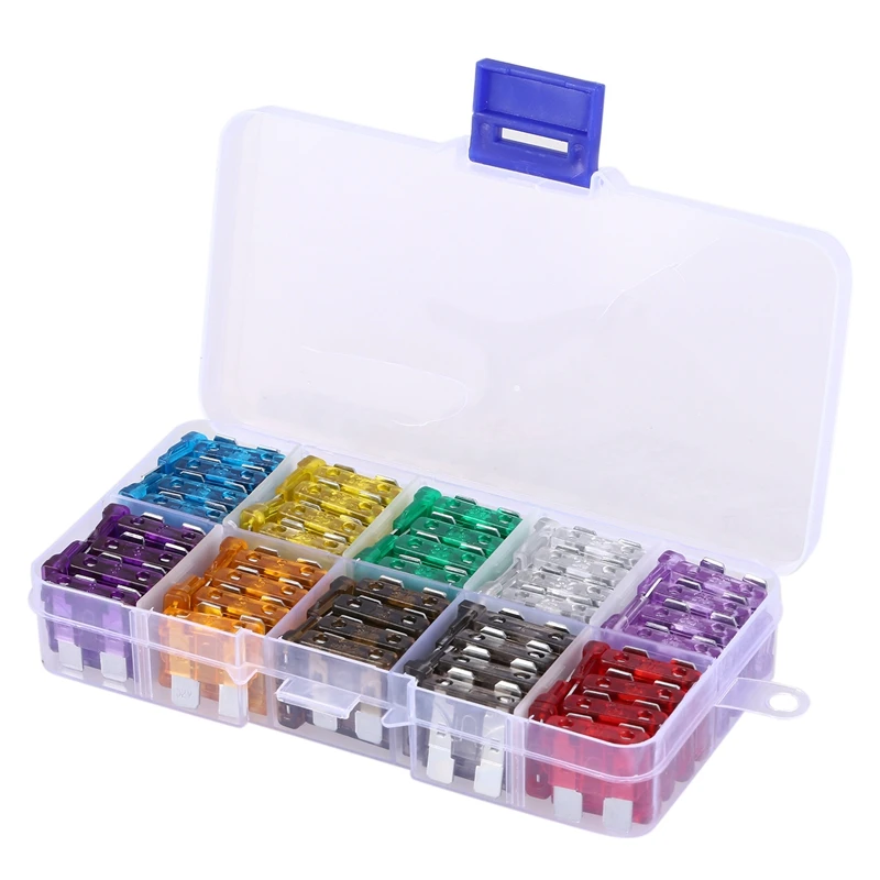 

100Pcs Assorted Auto Car Blade Fuse Kit 2A 3A 5A 7.5A 10A 15A 20A 25A 30A 35A