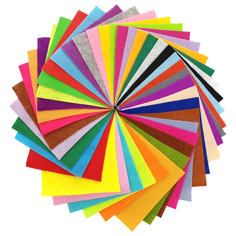 

40pcs/set Non-Woven Felt Fabric Polyester Cloth Felt Fabric DIY Bundle for Sewing Doll Handmade Craft Thick Home Decor Colorful