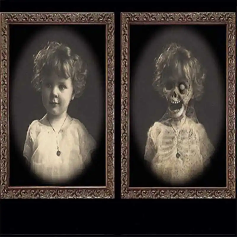 3D призрак Картинки Рамки призрак ужасов фоторамка изменение уход за кожей лица Хэллоуин вечерние Декор декоративный реквизит на Хэллоуин - Цвет: F
