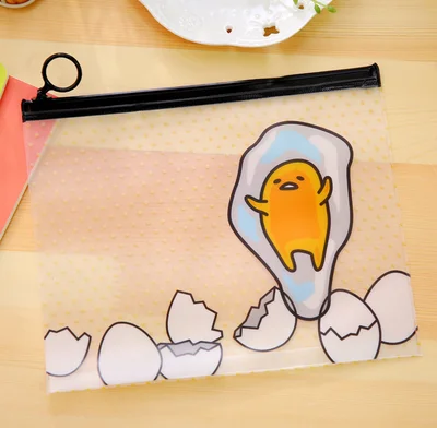 Kawaii ленивое яйцо Гудетама милые, Мультяшные, прозрачные ПВХ сумка-файл для документов сумка файл папка канцелярские - Цвет: 01