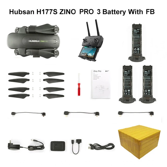 Hubsan H117S Zino PRO gps дрона с дистанционным управлением в формате 4K UHD, Камера Квадрокоптер с бесщеточным двигателем 5G WI-FI FPV 3-осевому гидростабилизатору Складная рукоятка вертолета дрона - Цвет: ZINO PRO 4K 3B FB