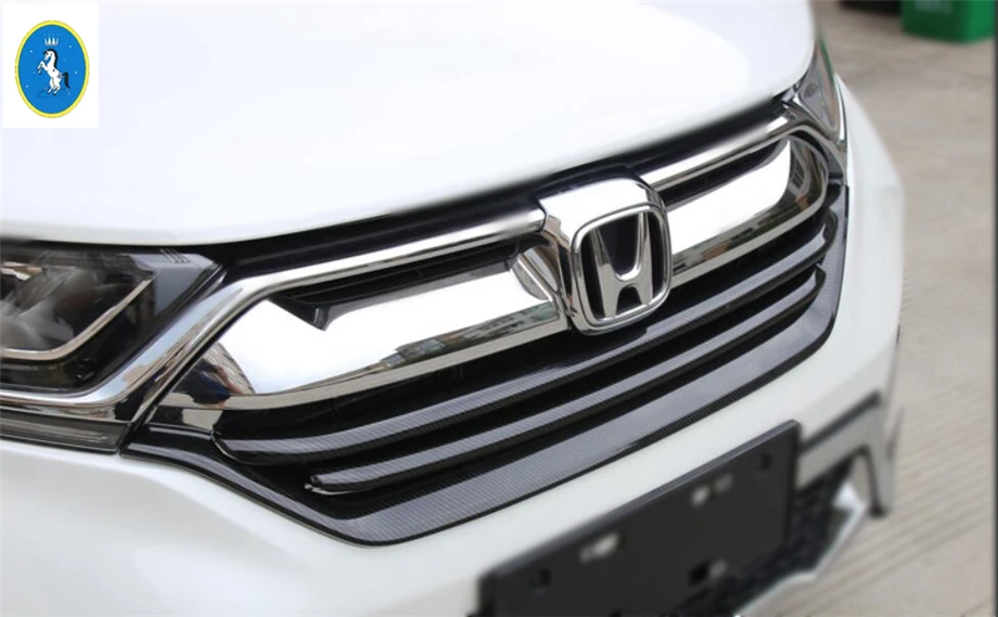 Yimaautotrims Передняя решетка гриль декоративная накладка для Honda CRV CR-V яркий/3 цвета/углеродное волокно стиль