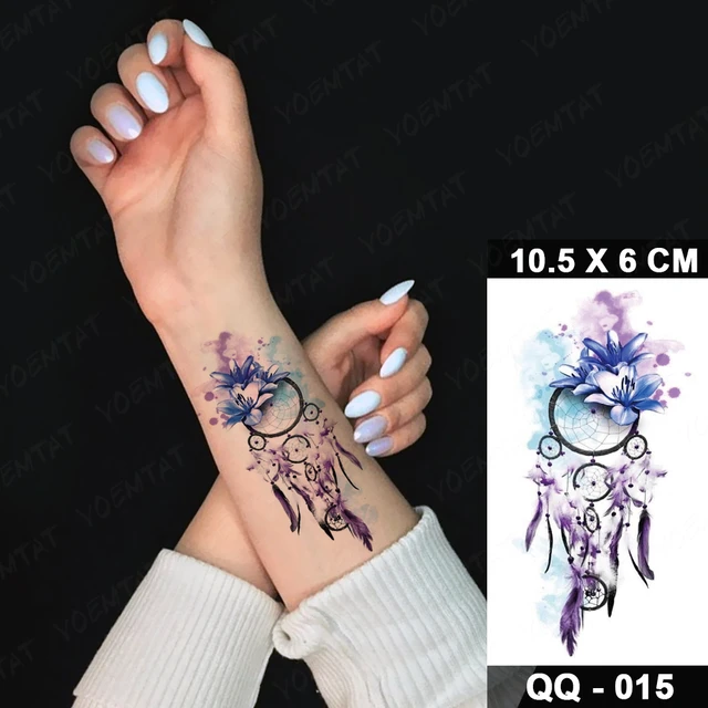 Waterproof Temporary Tattoo Sticker Color Dreamcatcher Feather Butterfly  Style Fake Tatto Flash Body Art Tatoo For Men Women - Temporary Tattoos -  AliExpress