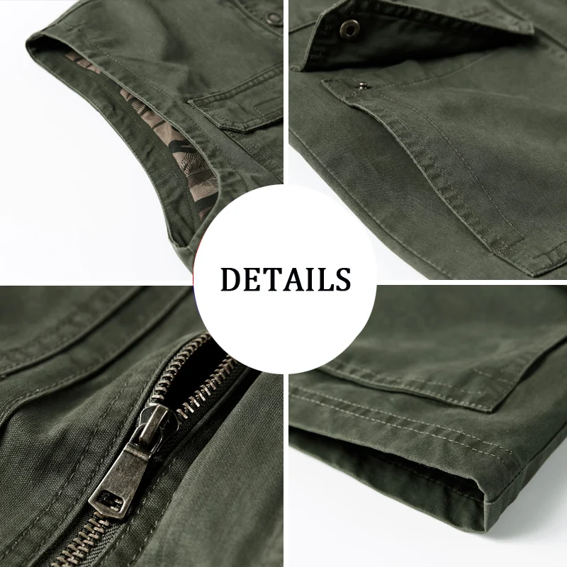 Autumn Vest Men Military Casual Sleeveless Jacket Men With Many Pockets chalecos para hombre Waistcoat Men M-4XL gilet homme