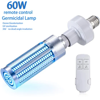 

Latest Germicidal Light 60W LED UVC corn bulb E27 Sterilizer Kill Mite Eliminator Ultraviolet ozone disinfection Deodor lamp