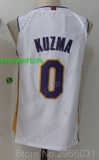 A+++ Качественная мужская одежда для взрослых#23 LeBron James 0 Kyle Kuzma 2 Lonzo Ball 14 Brandon Ingram Jersey Los Angeles - Цвет: for men