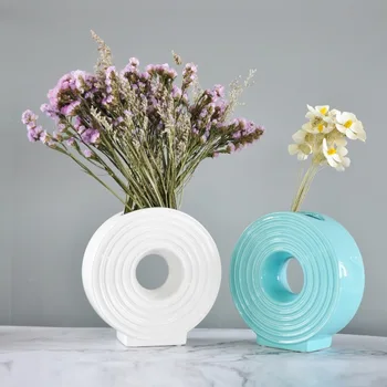 

living room ornament porch concentric flower arrangement vase soft decoration dry flower porcelain customization