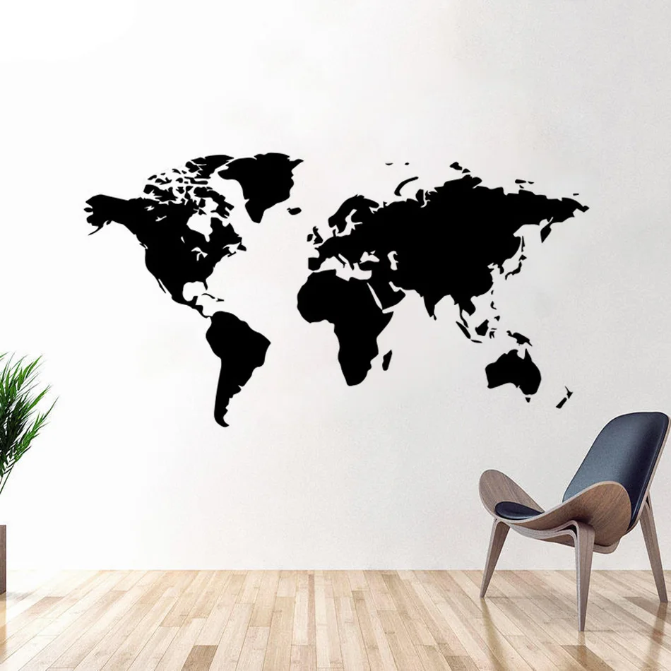 Mappa Del Mondo Decalcomanie In Vinile Mappe Del Soggiorno Adesivo Murale Decor Grande Mappa Del Mondo Murales Decorativi Carta Da Parati Decorazioni 