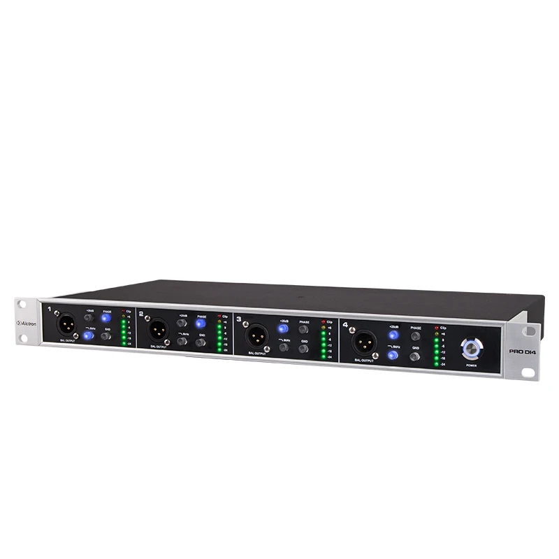 Alctron PRO DI4 4-х канальный активный DI Коробка используется в студии или для выступления, специально разработанный для преобразует high-Z с низким Z
