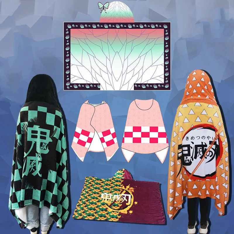 160 см японское аниме убийца демонов Agatsuma Zenitsu Kamado Tanjirou Nezuko плащ плюшевая накидка