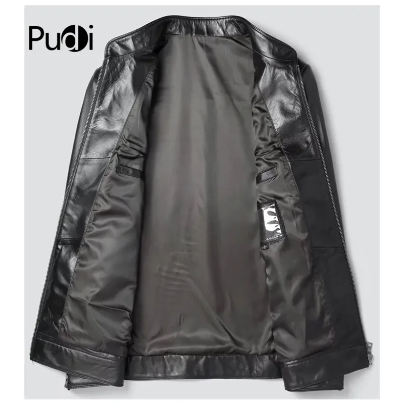 Pudi MT112 новые модные мужские куртки Короткая натуральная овечья кожа куртка и пальто весенняя и осенняя Повседневная Верхняя одежда