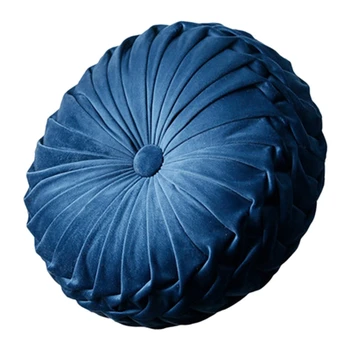 

European Style Round Seat Cushion Back Cushion Or As Sofa Pillow Bed Pillow Velvet Fabric Pumpkin Seat Cushion 36X36X11Cm