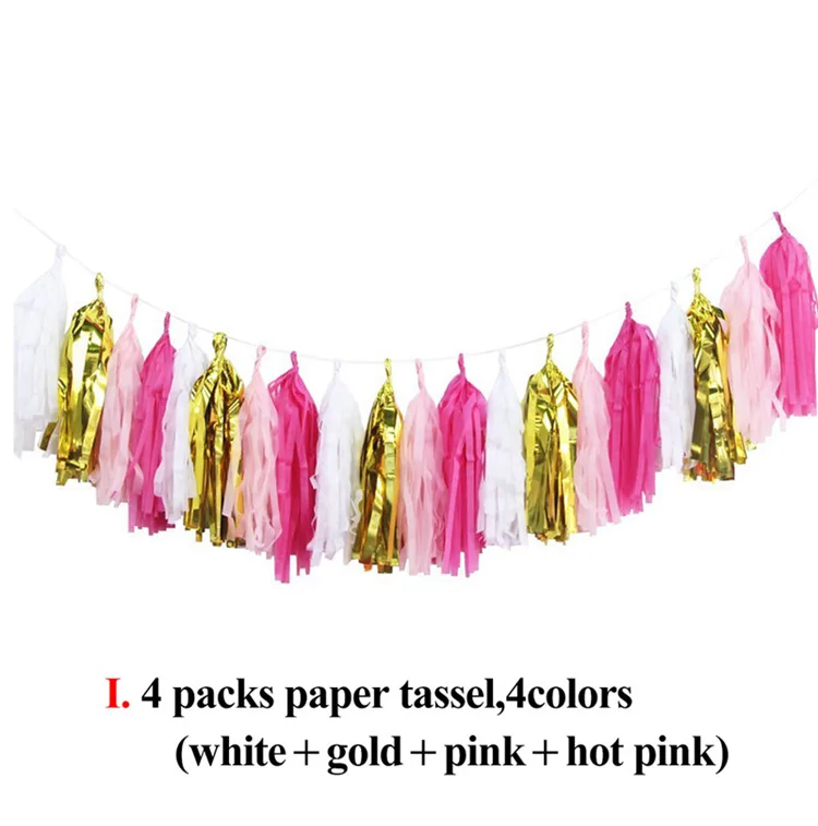 Paper tassel style 1 QIFU розовое золото 30 день Рождения Декор С Днем Рождения украшения для взрослых 30 день рождения посуда баннер для вечеринки в честь Дня рождения поставки - Цвет: Paper tassel style 1