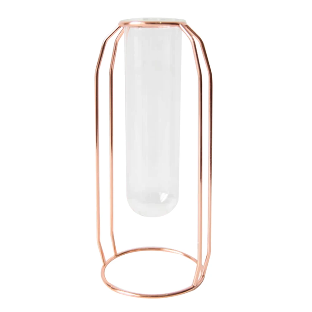 Rose gold-L Металлическая пробирка ваза для растений украшение для террариума для декора гостиной K888 - Цвет: Rose gold-L