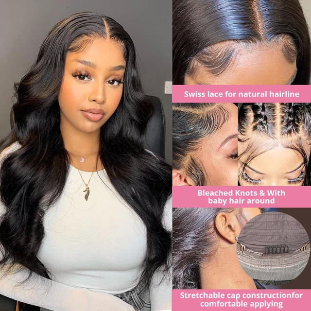 HD Transparent Body Wave Lace Front Human Hair Wigs For Black Women 4x4 13x4 Lace Frontal Closure Wig Pre Plucked With Baby Hair 5