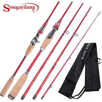 

Sougayilang 2.1M Spinning Casting Fishing Rod with 24Ton Carbon O-Ring Line Guide Ultra Light Portable Travel Fishing Pole