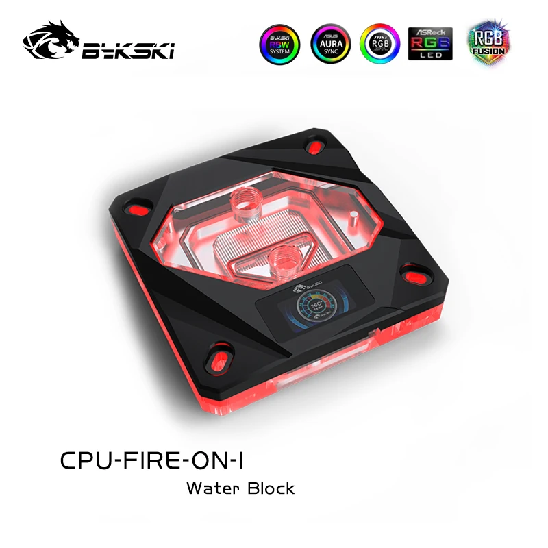 

BYKSKI CPU Water Block For 2011(X99) 2066 115X(1150 1151 1155 1156) INTEL I7 Platform Black With LCD Temperature ,CPU-FIRE-ON-I