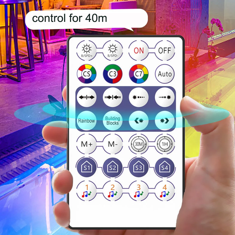SP611E WS2812B WS2811 Bluetooth Music LED Strip Controller 38 tasti IR Remote APP Control per illuminazione a LED indirizzabile DC5V-24V  39