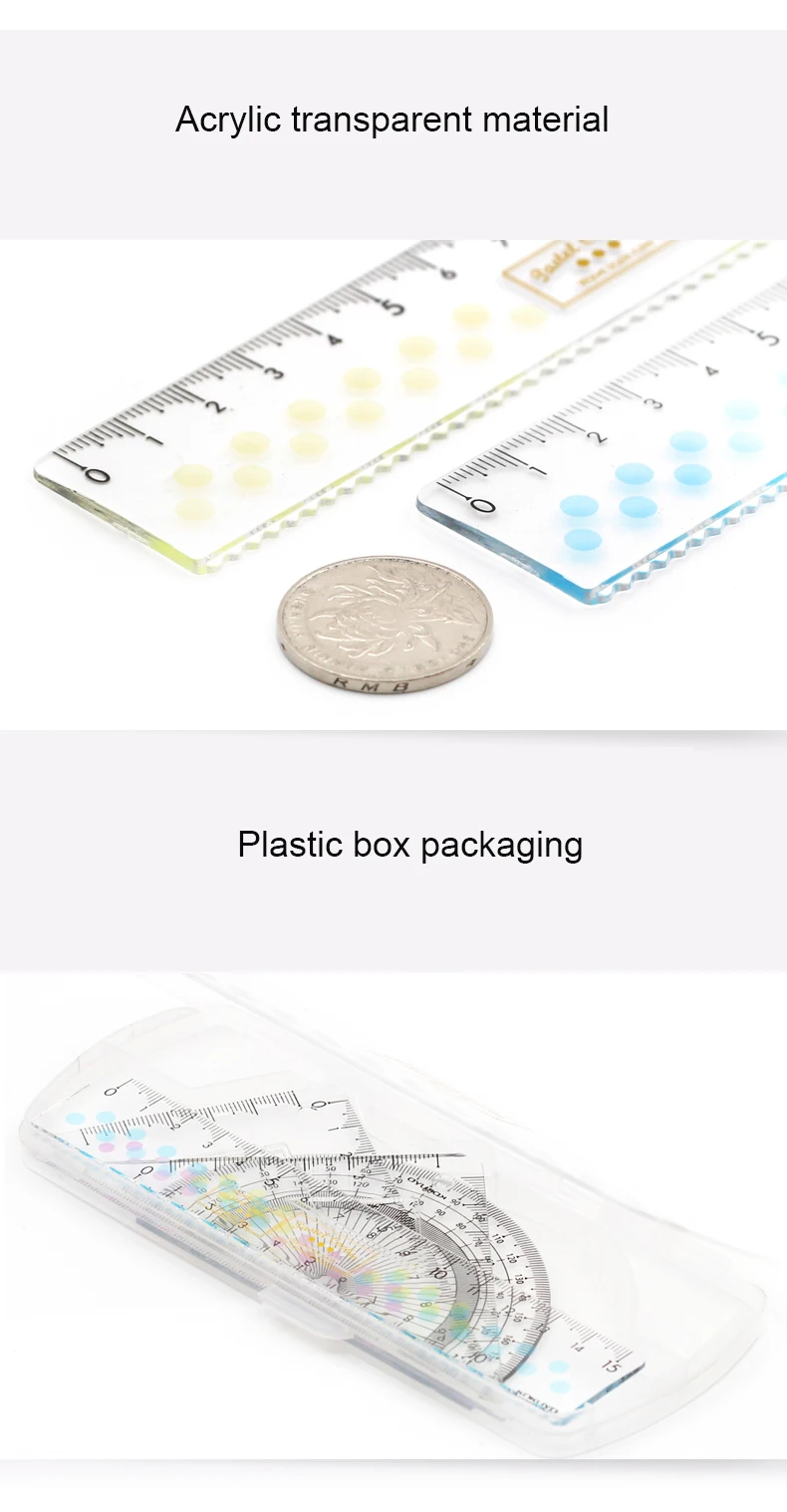 Accessoire Scolaire Bureau Rumold Équerre Géométrique 32,5cm - Plastique Transparent - Pour Dessin Technique Outil Dessin Technique