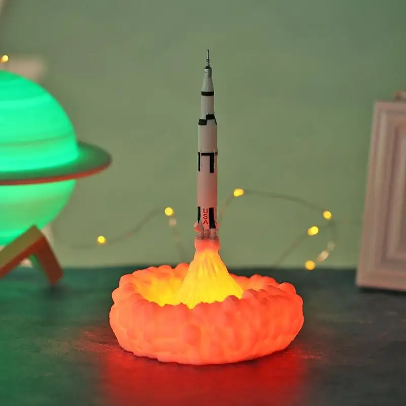 Перезаряжаемый 3D принт Космический Шаттл светильник прикроватный ночной Светильник для спальни подарок домашнее рождественское украшение