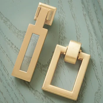 

Zinc Alloy Drawer Pulls Cabinet Knobs Brass Single Hole Door Drop Rings Square Metal Furniture Pull Ring Hardware Decoration