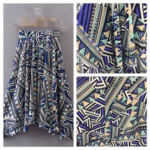 Геометрический узор Милан пеньковая набивная ткань утолщенный шифон Однослойная непроницаемая шифоновая ткань рубашка высокого класса аксессуары