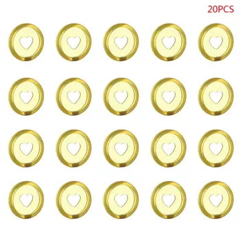 

2020 New 20pcs 24mm Transparent Heart Binder Rings Mushroom Hole Loose Leaf Notebook Disc