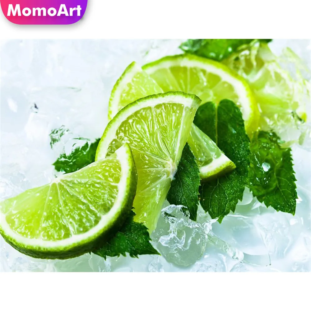 MomoArt DIY алмазная живопись фруктами вышивка лимоном крестом стразы кухонные