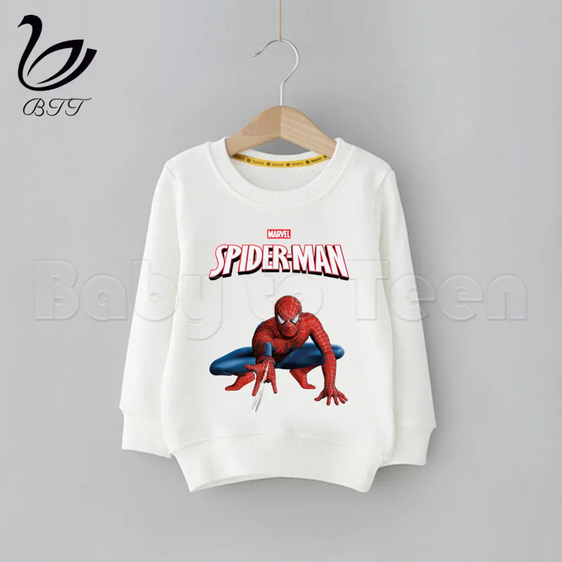 Marvel Avengers Spiderman Children Cartoon Cute Print Kids Clothes Baby Cartoon Children Hoodie Sweatshirts Boys Children