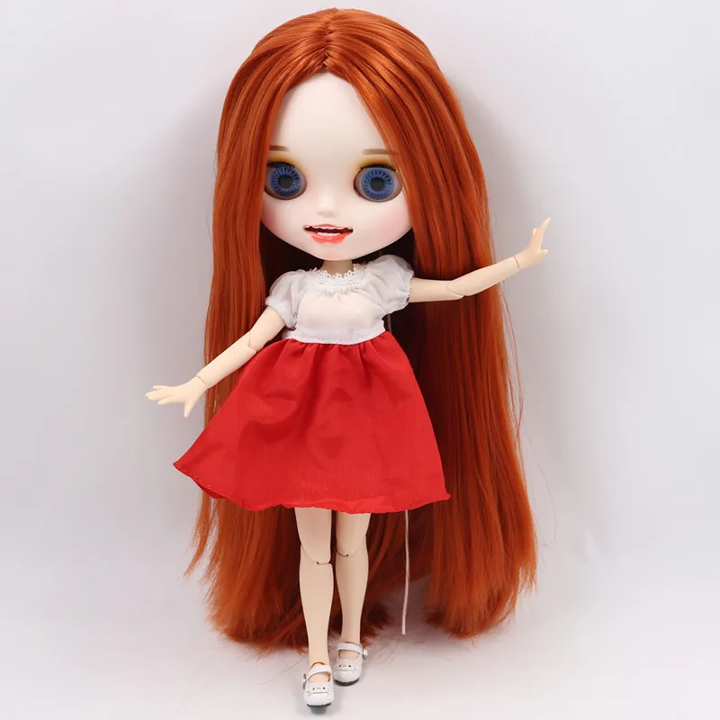 Одежда для 1/6 Blyth ICY Licca куклы Белое и красное платье простой стиль высокое качество игрушки подарок