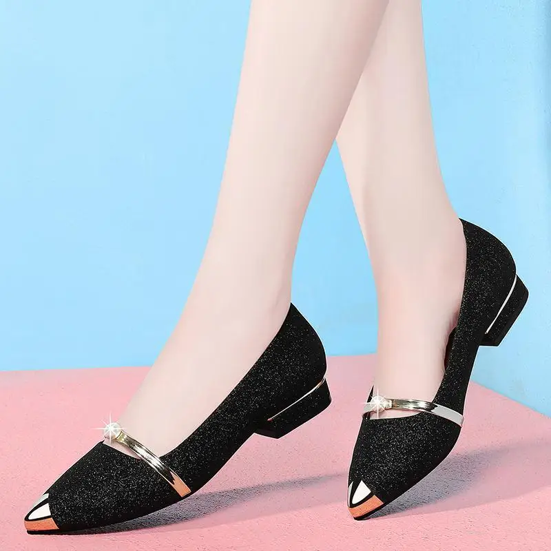 Women Casual Boat Shoes Ladies Slip On Ballet Flats Comfy Soft Mujer Walking Footwear 2021 Summer New Shiny Black Gold Zapatos