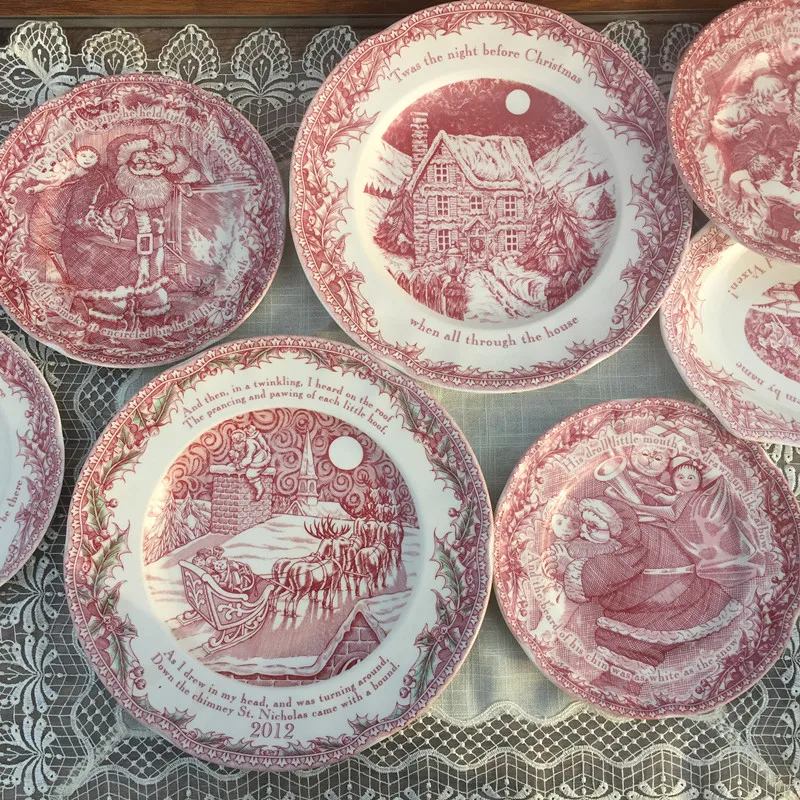 

Christmas Series Ceramic Plates Cute Christmas Tree Bowl Noodle Soup Bowl Western Food Steak Dish Dinner Plates Tableware