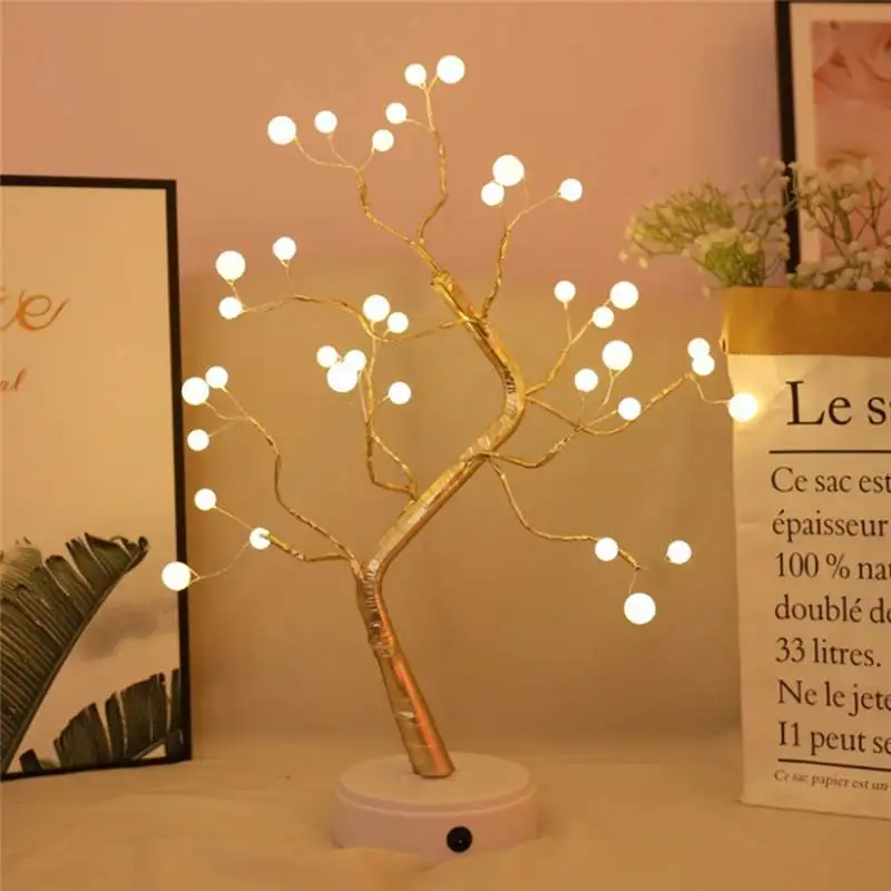 

DIY LED Night Light Bonsai Style Home Decoration USB Led Light Holiday Firework 36/108leds Tree Shape Party Touch Switch Control