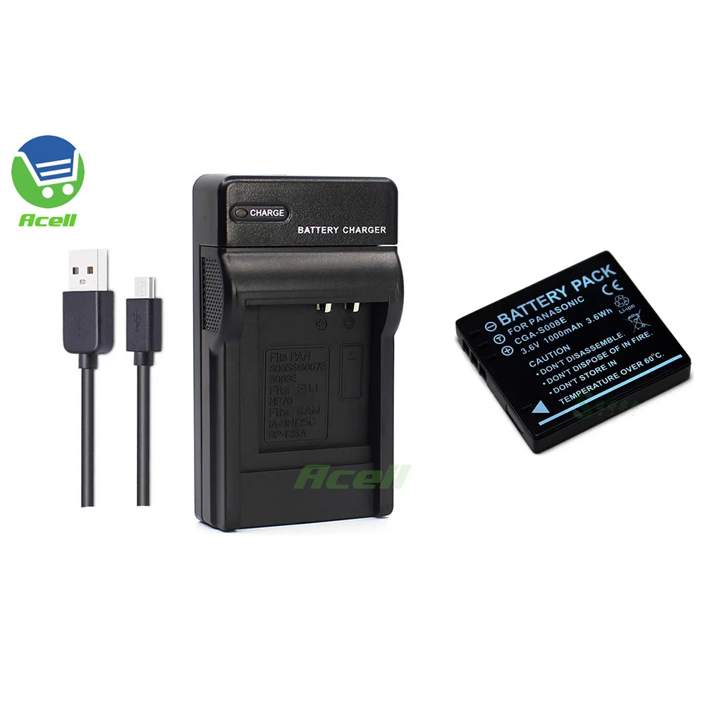 CGA S008E Батарея + USB Зарядное устройство для цифрового фотоаппарата Panasonic DMC FX38 FX37 SDR