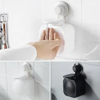 

1pcs Mini Soap Dispenser Wall Mount Free Punching Suction Cup Soap Box for Bathroom Kitchen Office School Hospital Hotel Tool