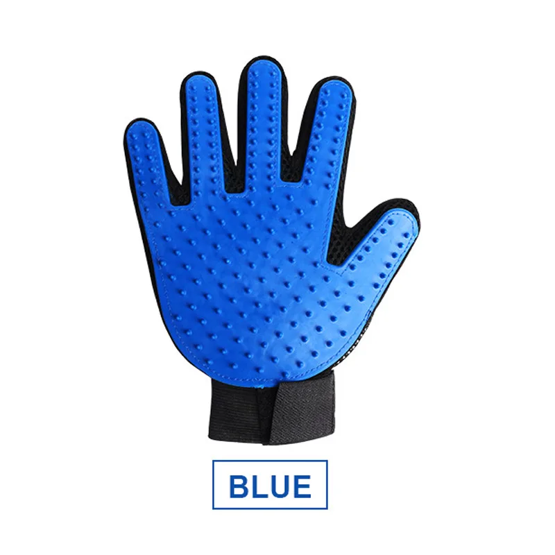Blue Кота Уход за лошадьми перчатка для кошек шерстяные перчатки шерсти домашних животных Deshedding Кисть Уход за лошадьми кисточки ванная для собак Массажная перчатка для домашних животных - Цвет: Blue