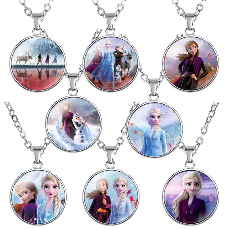 Disney Frozen 2 Princess Elsa Children Necklace | Alloy Glass Necklace -  Disney 2 - Aliexpress