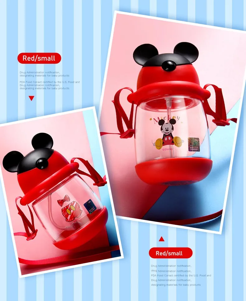 Disney Baby Cup чашка для кормления чашка Дисней кружка герметичная copo детская бутылка для воды Микки Маус детская чашка на бретелях чашка